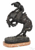 After Frederic Remington bronze Bronc Buster sculpture