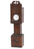 Sailors carved hardwood clockform watch hutch 19th c