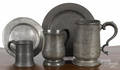 Five pieces of Continental pewter