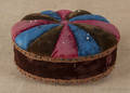 Victorian felt pincushion box with a secret drawer