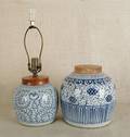 Two Chinese blue and white ginger jars