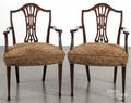 Pair of George III style mahogany dining chairs