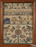 Pair of silk on linen samplers dated