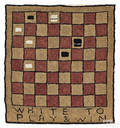 Hooked rug of a checkerboard 20th c