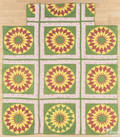 New York rising sun pieced quilt late 19th c