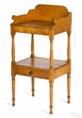 Sheraton tiger maple wash stand ca 1820