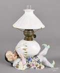 Ernst Bohne Sohne miniature porcelain lamp 19th c
