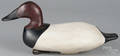 Contemporary carved and painted canvasback duck decoy