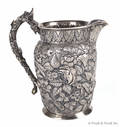 R  W Wilson repouss sterling silver pitcher