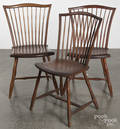 Pair of Pennsylvania rodback Windsor chairs