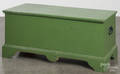 Two green painted blanket chests