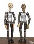 Two Swiss Bucherer metal ball jointed clown Saba figures