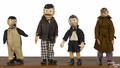 Four Swiss Bucherer metal ball jointed comic Saba figures
