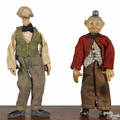 Two Swiss Bucherer metal ball jointed comic Saba figures