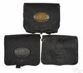 Three Civil War 58 caliber leather cartridge boxes