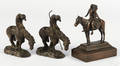 Bronze clad Native American Indian on horseback early 20th c