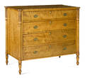 New England Sheraton tiger maple chest of drawers ca 1815
