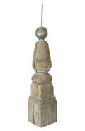 Turned and painted pine weathervane plinth 19th c