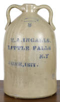 New York fivegallon stoneware advertising jug 19th c