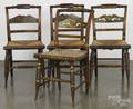 Two pairs of Sheraton painted fancy chairs