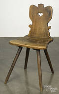 Moravian walnut splay leg chair
