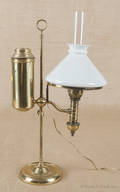 Single arm brass student lamp