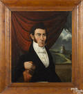 American oil on canvas portrait of a gentleman ca 1840