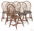 Set of six Pennsylvania bowback Windsor chairs ca 1820