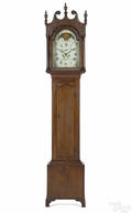 Pennsylvania walnut tall case clock