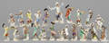 Meissen twentytwo piece porcelain monkey band late 19th c