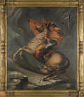 Oil on canvas portrait of Napoleon on horseback