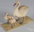 Composition goose and goslings platform pull toy