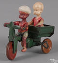 Japanese tin and celluloid Henry motoring windup tricycle