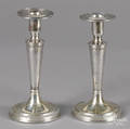 Pair of sterling silver weighted candlesticks