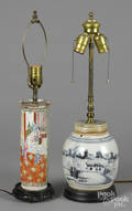 Two Chinese porcelain table lamps