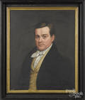 American oil on canvas portrait of a gentleman