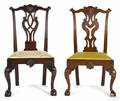 Frank Auspitz York Pennsylvania two Chippendale style walnut dining chairs