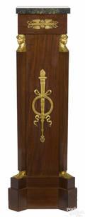 French ormolu mounted mahogany pedestal early 20th c