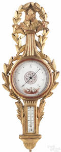 French carved giltwood barometer late 18th c