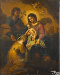 Continental oil on canvas of the Holy Family 18th c