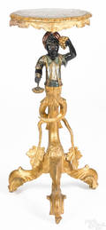 Paint and gilt decorated blackamoor stand late 19th c