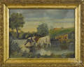 Pair of American oil on canvas bucolic landscapes