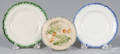 Two pearlware feather edge toddy plates