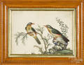 Two Chinese bird paintings on silk