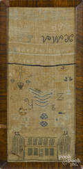 Silk on linen sampler