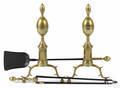Pair of large Federal brass double lemon top andirons ca 1810