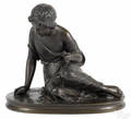 Patinated bronze of a classical woman feeding a lizard late 19th c
