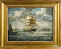 Continental oil on board ship portrait 19th c