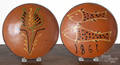 Two Greg Shooner redware plates