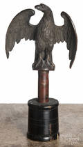 Three metal eagle finials